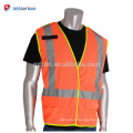 Vente en gros Haute visibilité Jaune Orange Gilet de sécurité Gilet de poche Hi-Vis Workwear avec X-Back bandes réfléchissantes Front Zipper